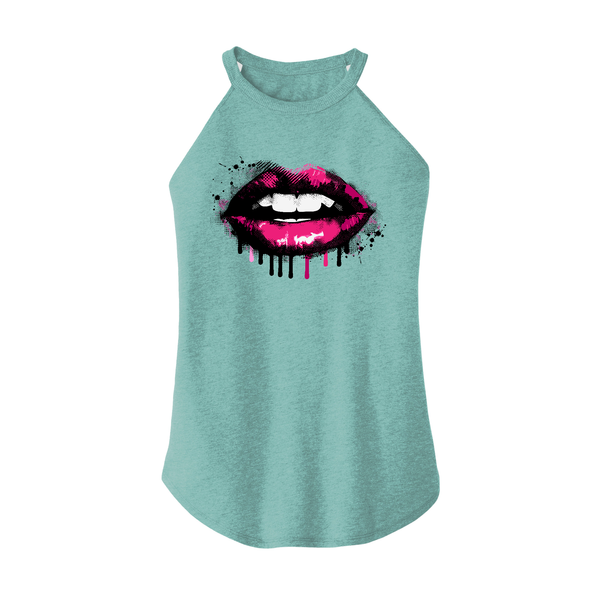 Womens X-Small Teal Rocker Tank Top