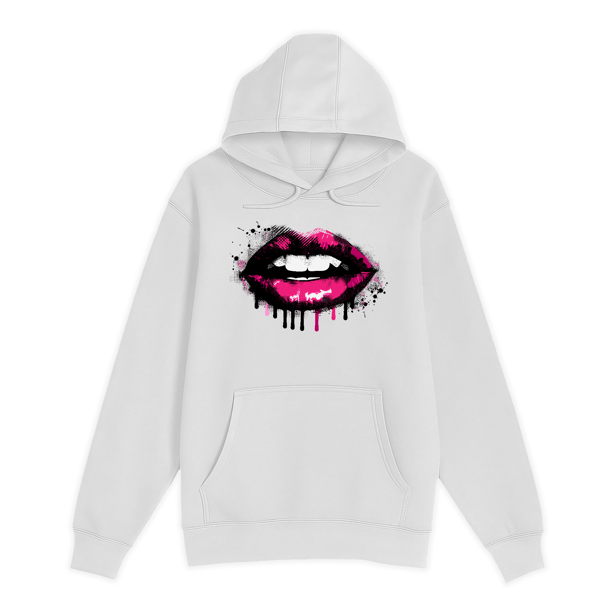 Unisex Small White Pullover Hooded Sweatshirt