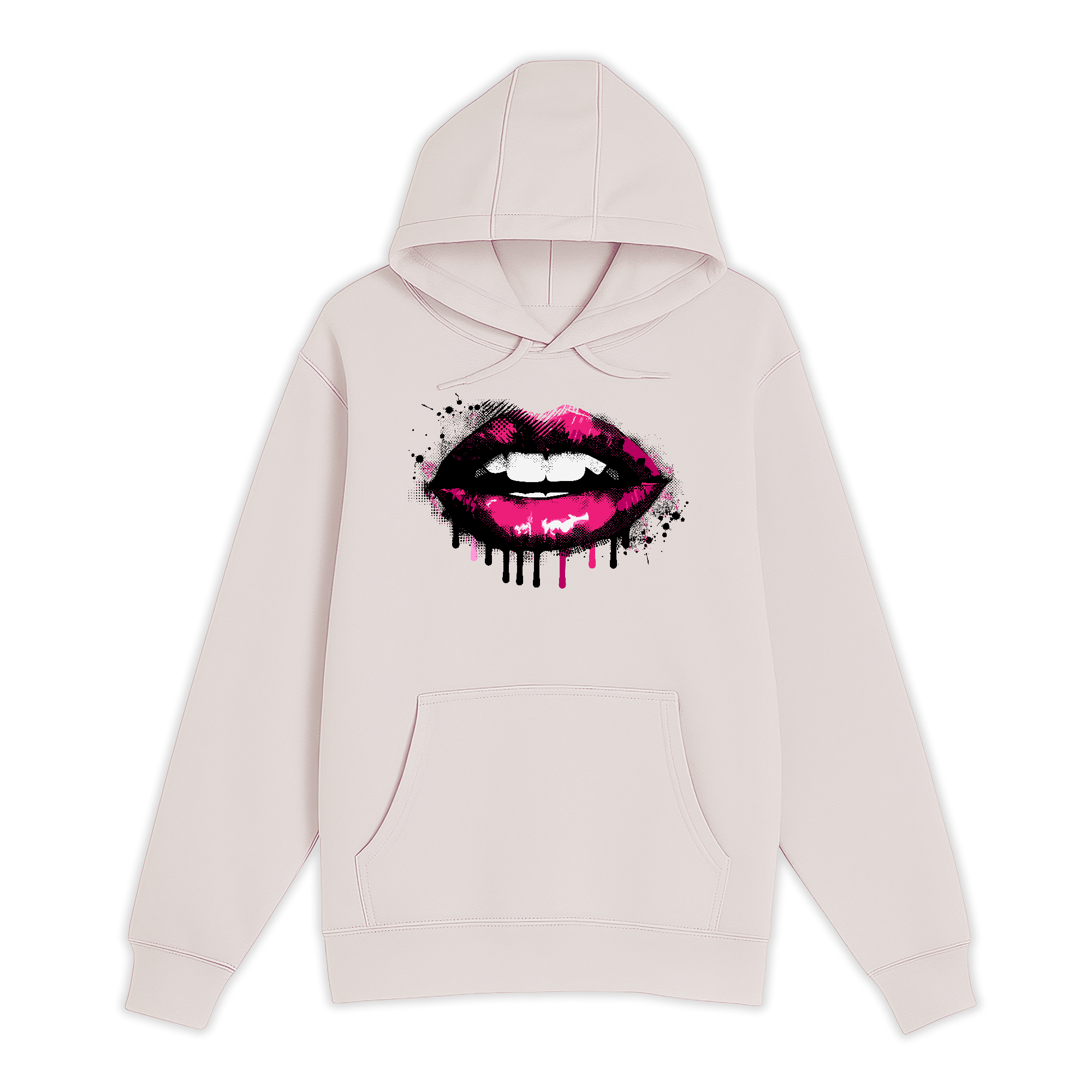 Unisex Small Light Pink Pullover Hooded Sweatshirt