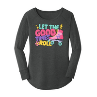 Womens X-Small Dark Heather Gray Long Sleeve Tunic Tee