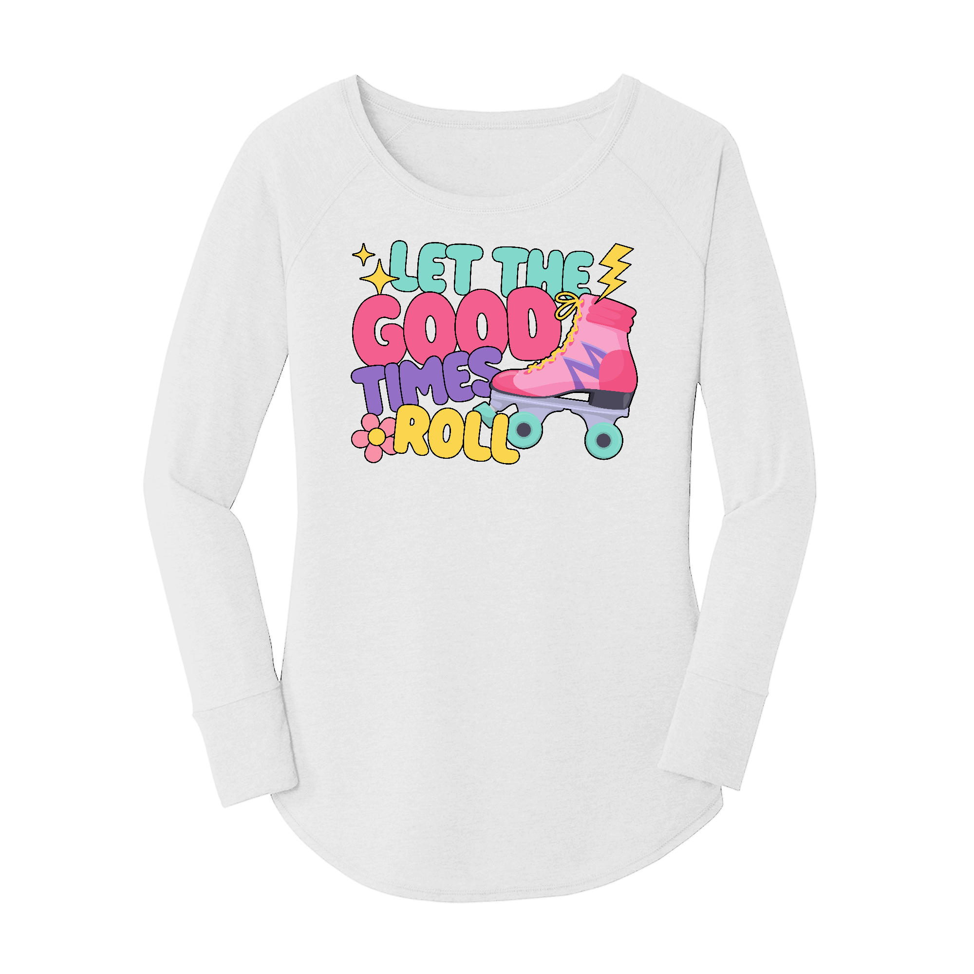 Womens X-Small White Long Sleeve Tunic Tee