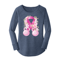 Womens X-Small Navy Heather Long Sleeve Tunic Tee