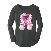 Womens X-Small Dark Heather Gray Long Sleeve Tunic Tee