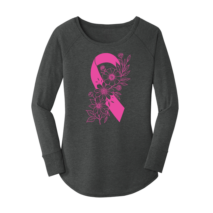 Womens X-Small Dark Heather Gray Long Sleeve Tunic Tee