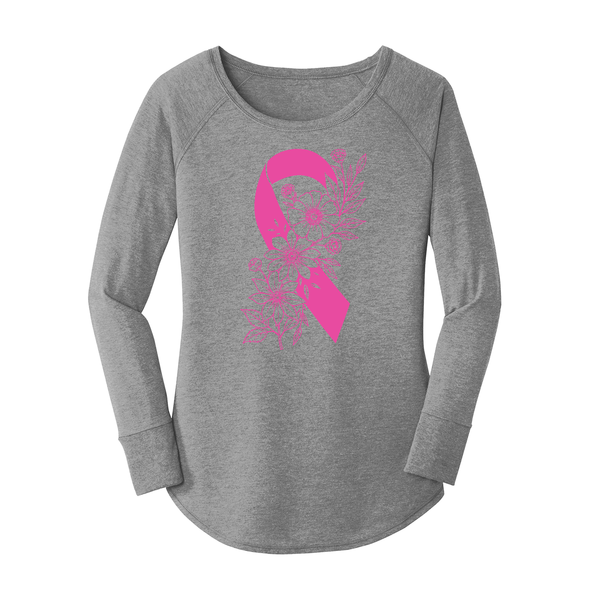 Womens X-Small Grey Long Sleeve Tunic Tee