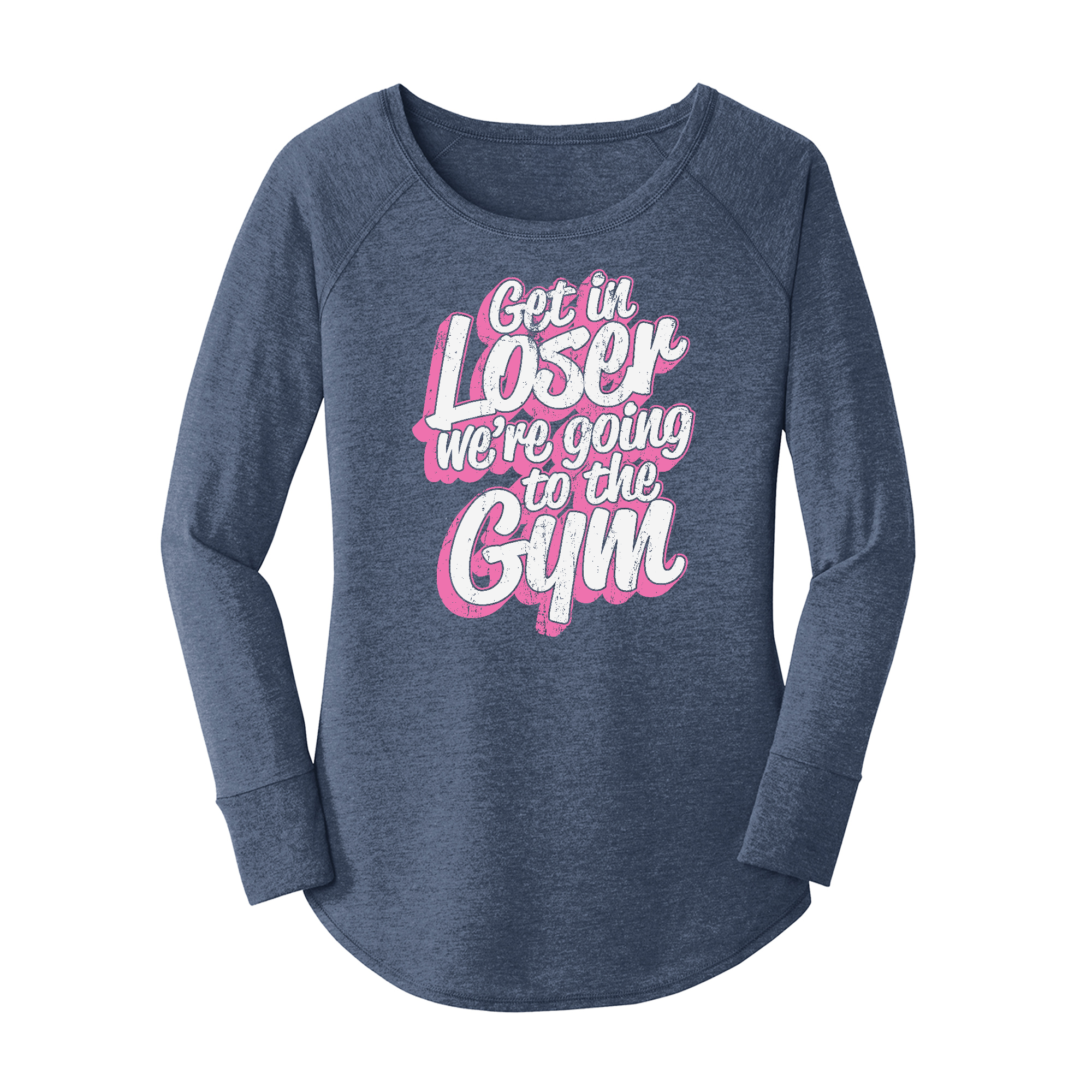 Womens X-Small Navy Heather Long Sleeve Tunic Tee