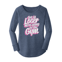 Womens X-Small Navy Heather Long Sleeve Tunic Tee