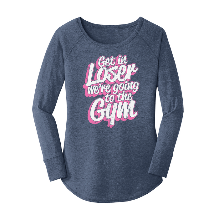 Womens X-Small Navy Heather Long Sleeve Tunic Tee