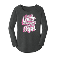 Womens X-Small Dark Heather Gray Long Sleeve Tunic Tee