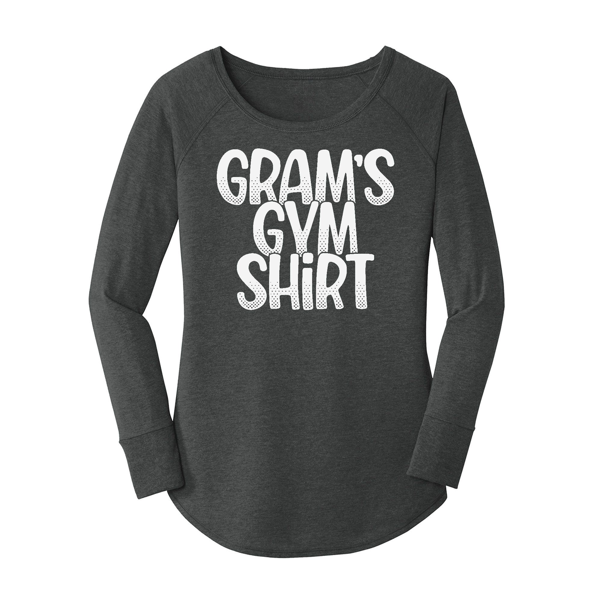 Womens X-Small Dark Heather Gray Long Sleeve Tunic Tee