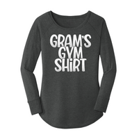 Womens X-Small Dark Heather Gray Long Sleeve Tunic Tee