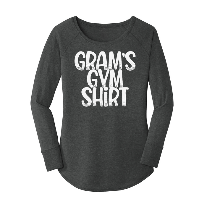 Womens X-Small Dark Heather Gray Long Sleeve Tunic Tee