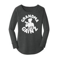 Womens X-Small Dark Heather Gray Long Sleeve Tunic Tee