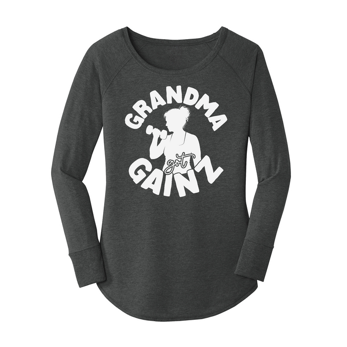 Womens X-Small Dark Heather Gray Long Sleeve Tunic Tee