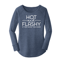 Womens X-Small Navy Heather Long Sleeve Tunic Tee