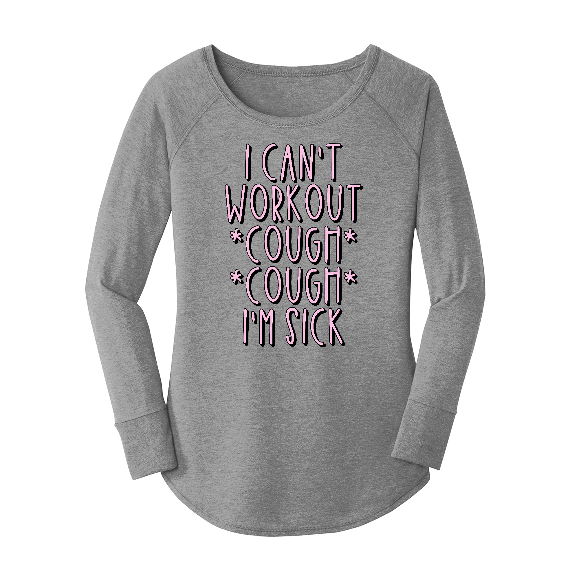 Womens X-Small Grey Long Sleeve Tunic Tee