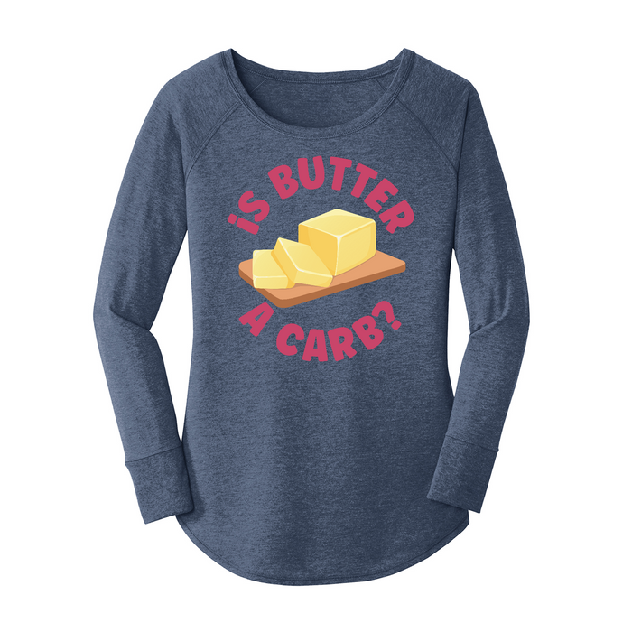 Womens X-Small Navy Heather Long Sleeve Tunic Tee