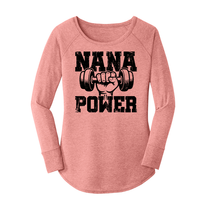 Womens X-Small Light Pink Long Sleeve Tunic Tee