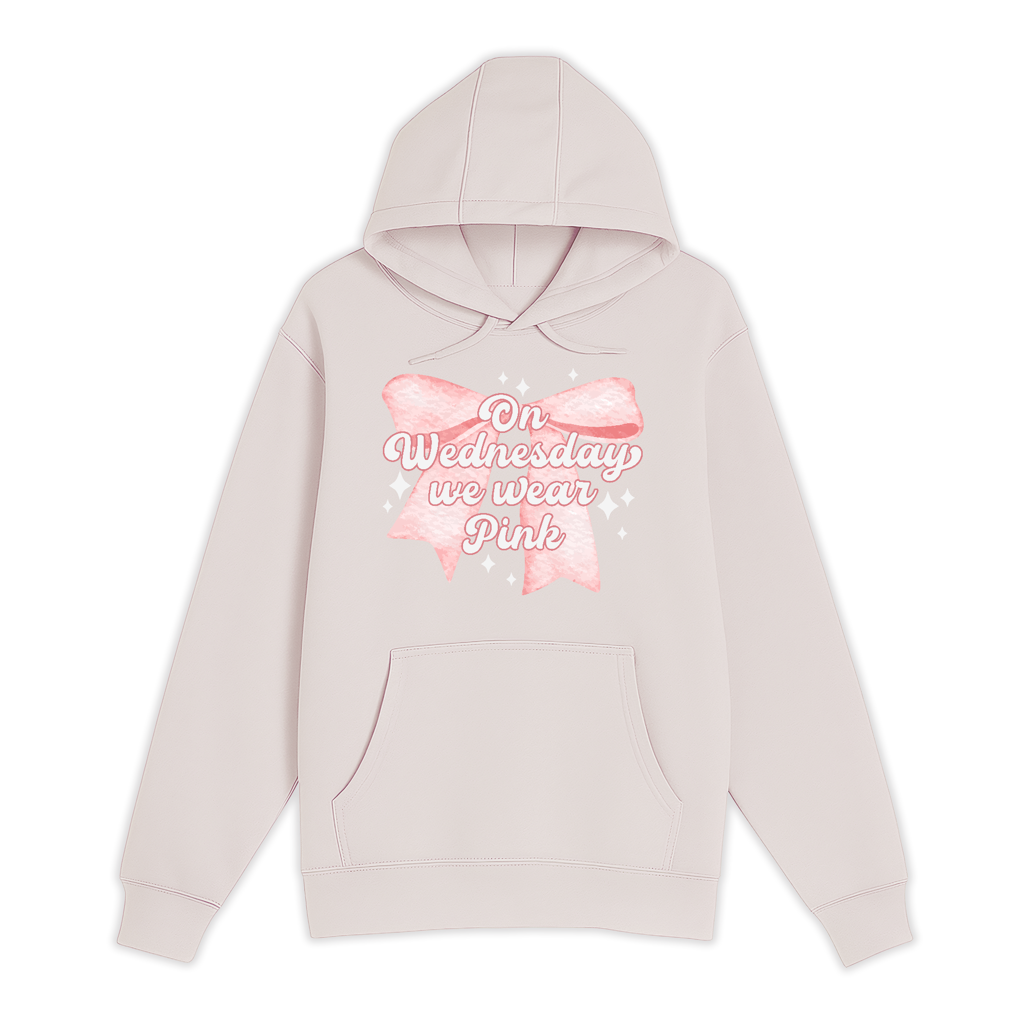 Unisex Small Light Pink Pullover Hooded Sweatshirt