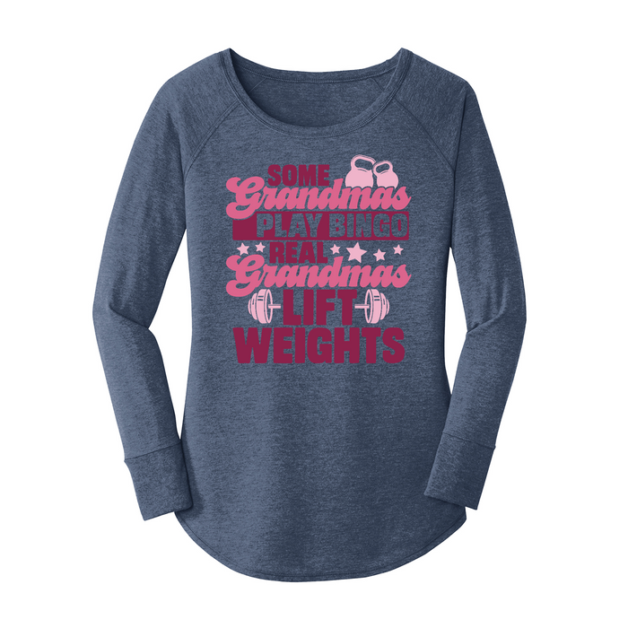 Womens X-Small Navy Heather Long Sleeve Tunic Tee