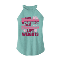 Womens X-Small Teal Rocker Tank Top