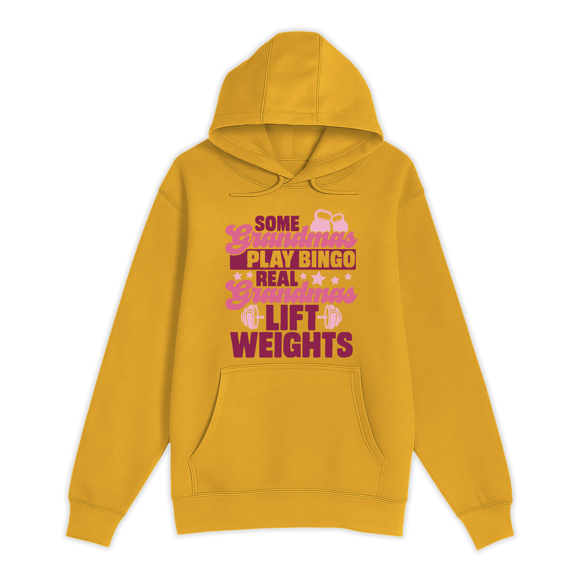 Unisex Small Yellow Pullover Hooded Sweatshirt