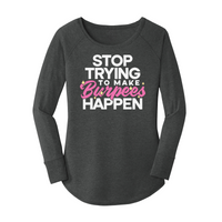 Womens X-Small Dark Heather Gray Long Sleeve Tunic Tee