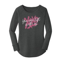 Womens X-Small Dark Heather Gray Long Sleeve Tunic Tee