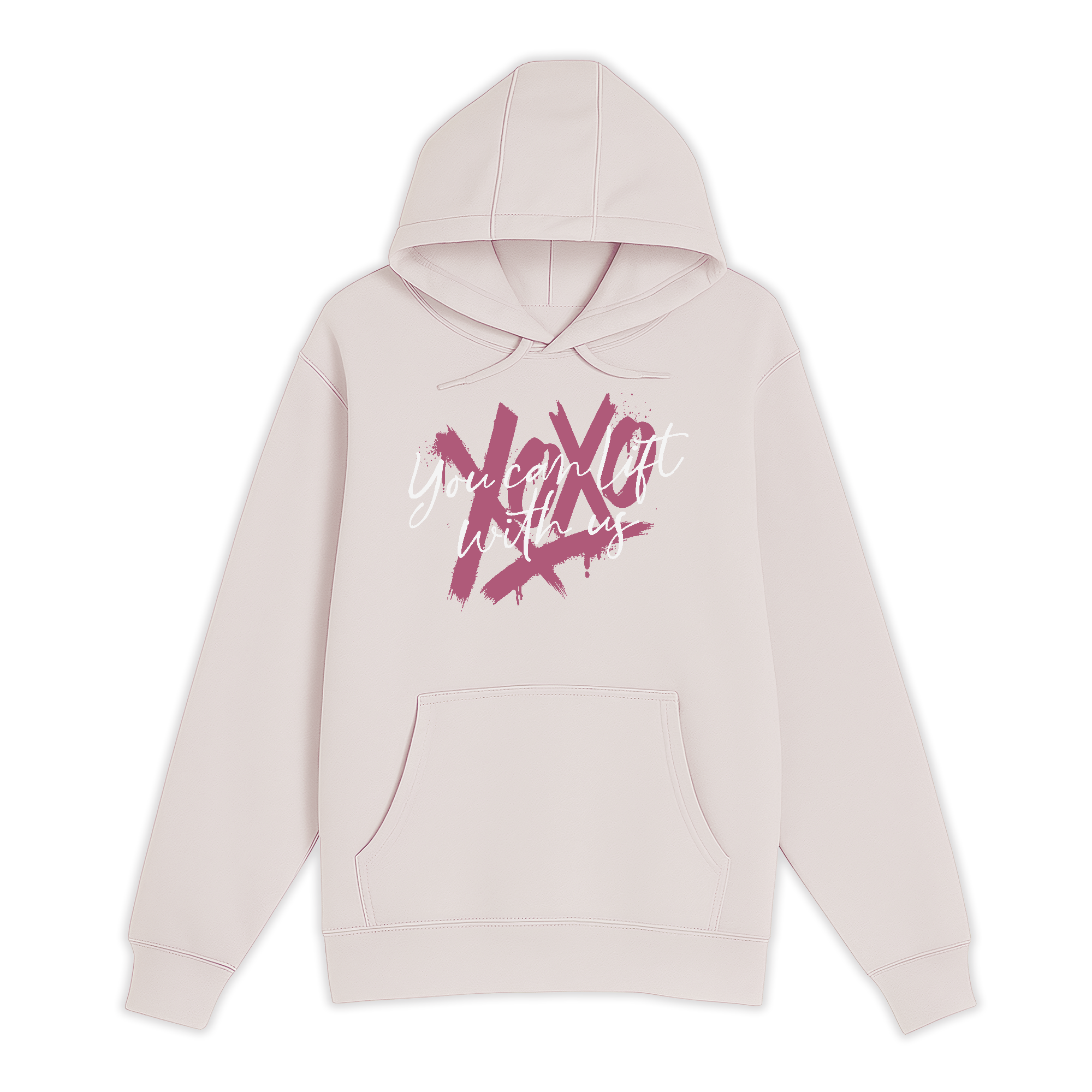 Unisex Small Light Pink Pullover Hooded Sweatshirt
