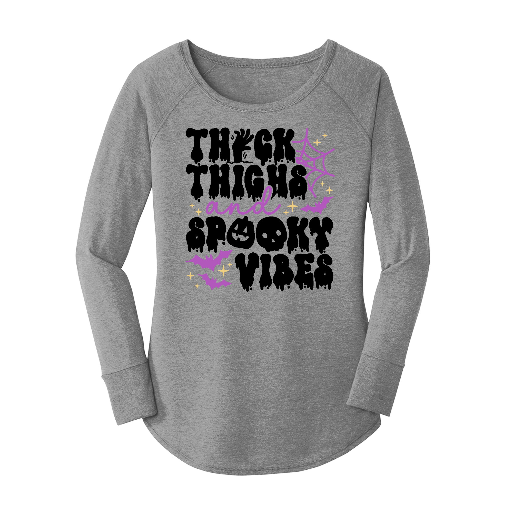 Womens X-Small Grey Long Sleeve Tunic Tee