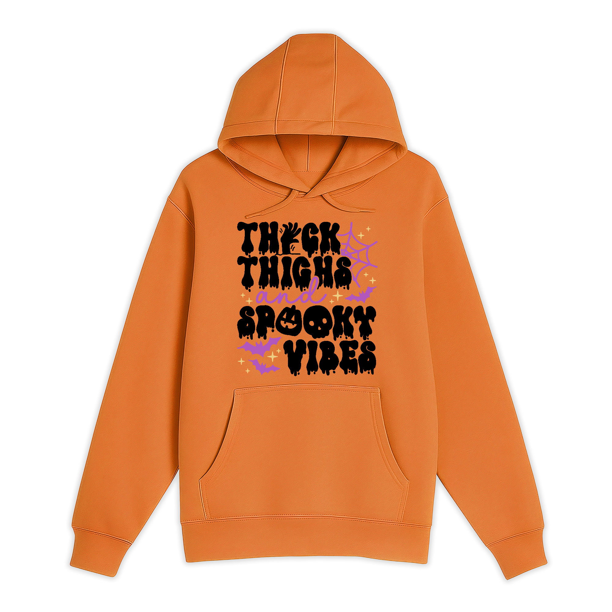 Unisex Small Orange Pullover Hooded Sweatshirt