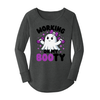 Womens X-Small Dark Heather Gray Long Sleeve Tunic Tee