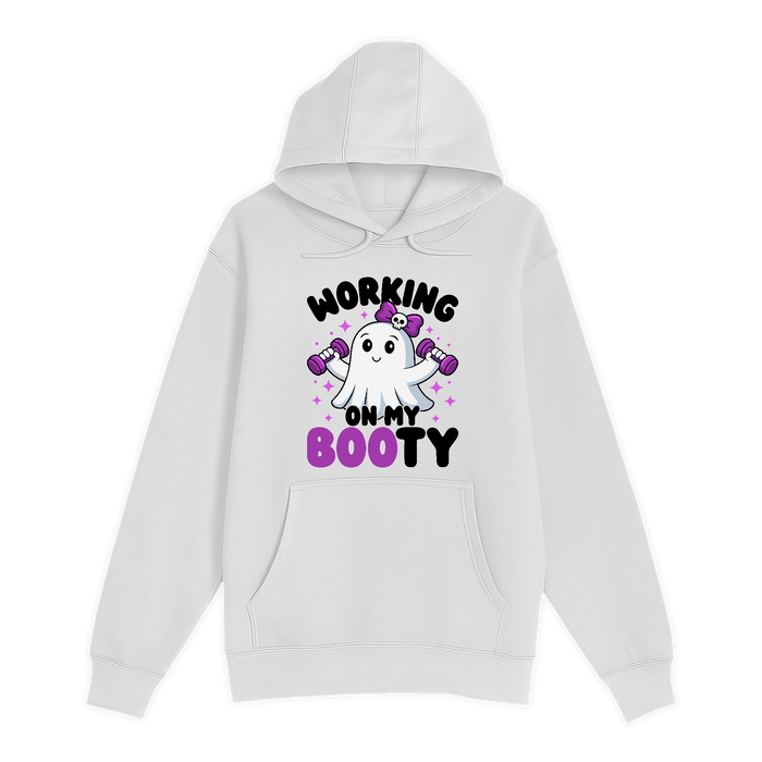 Unisex Small White Pullover Hooded Sweatshirt