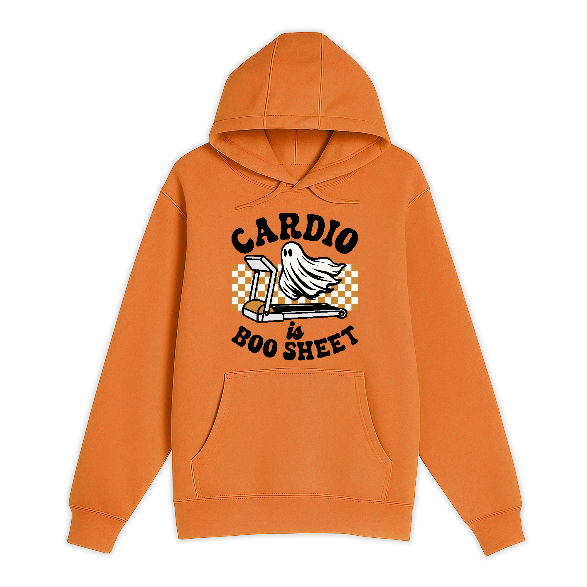 Unisex Small Orange Pullover Hooded Sweatshirt