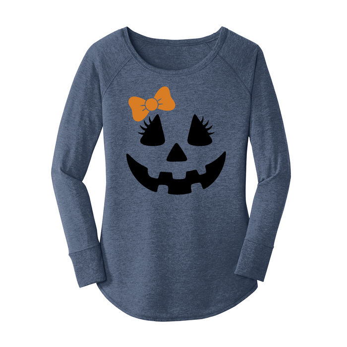Womens X-Small Navy Heather Long Sleeve Tunic Tee