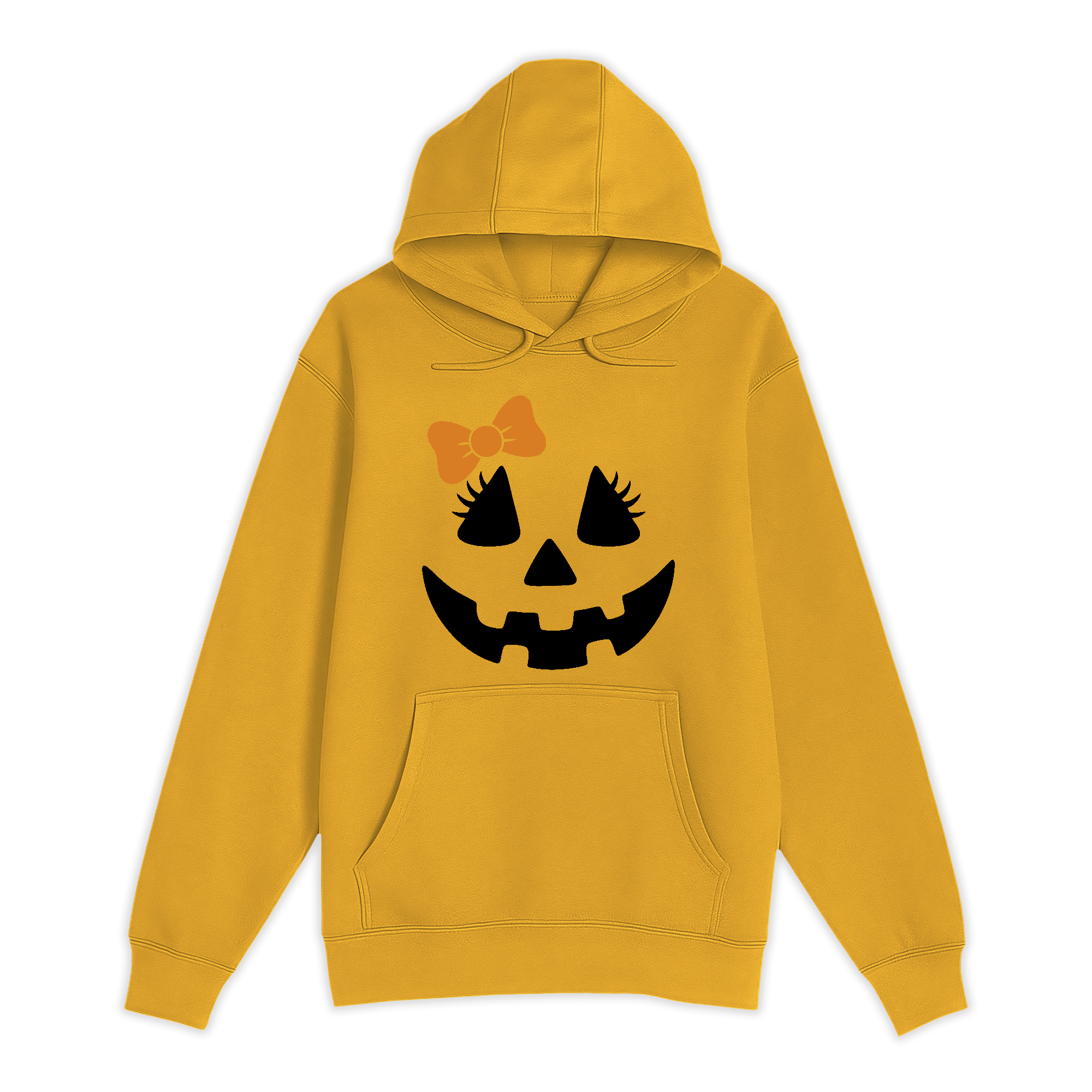 Unisex Small Yellow Pullover Hooded Sweatshirt