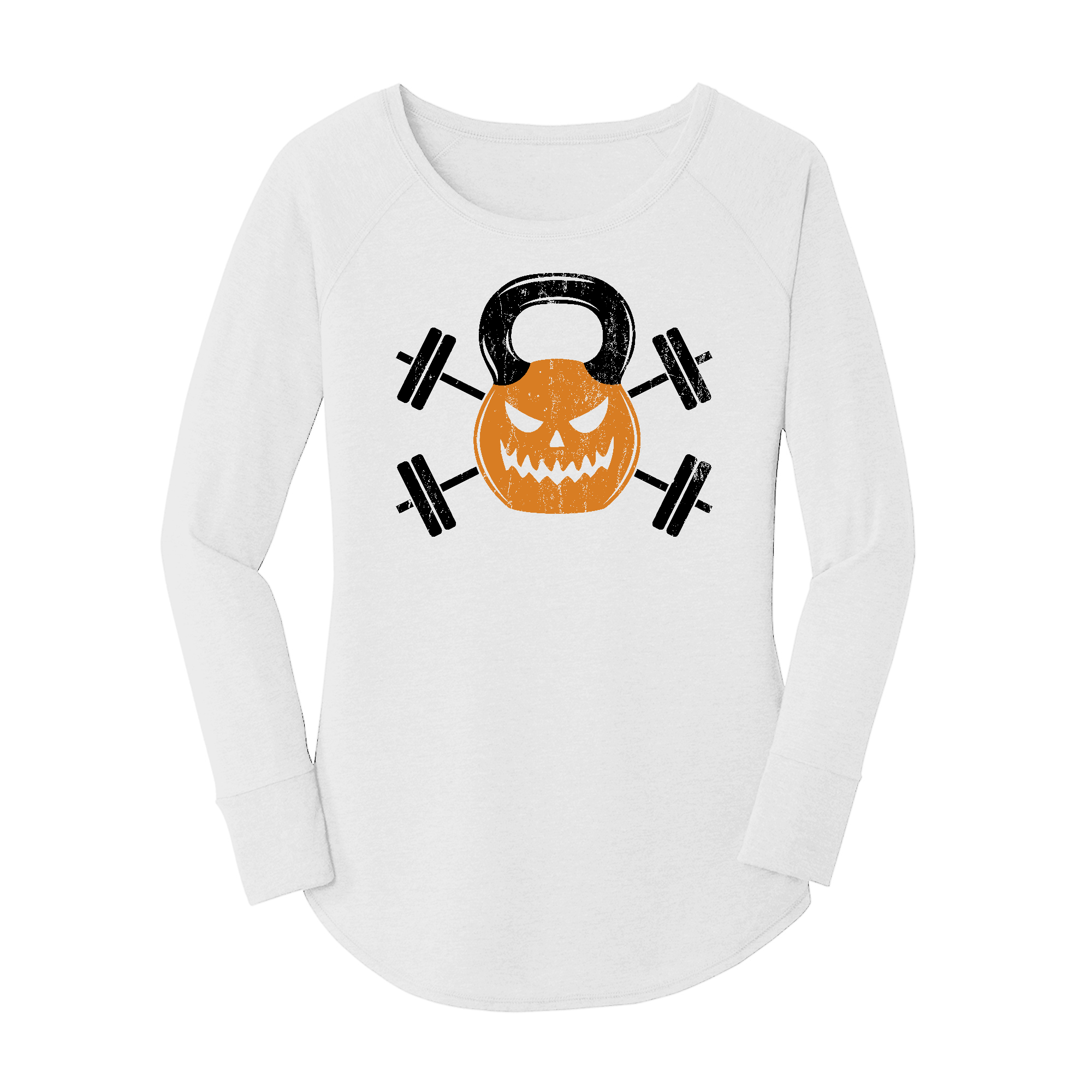 Womens X-Small White Long Sleeve Tunic Tee
