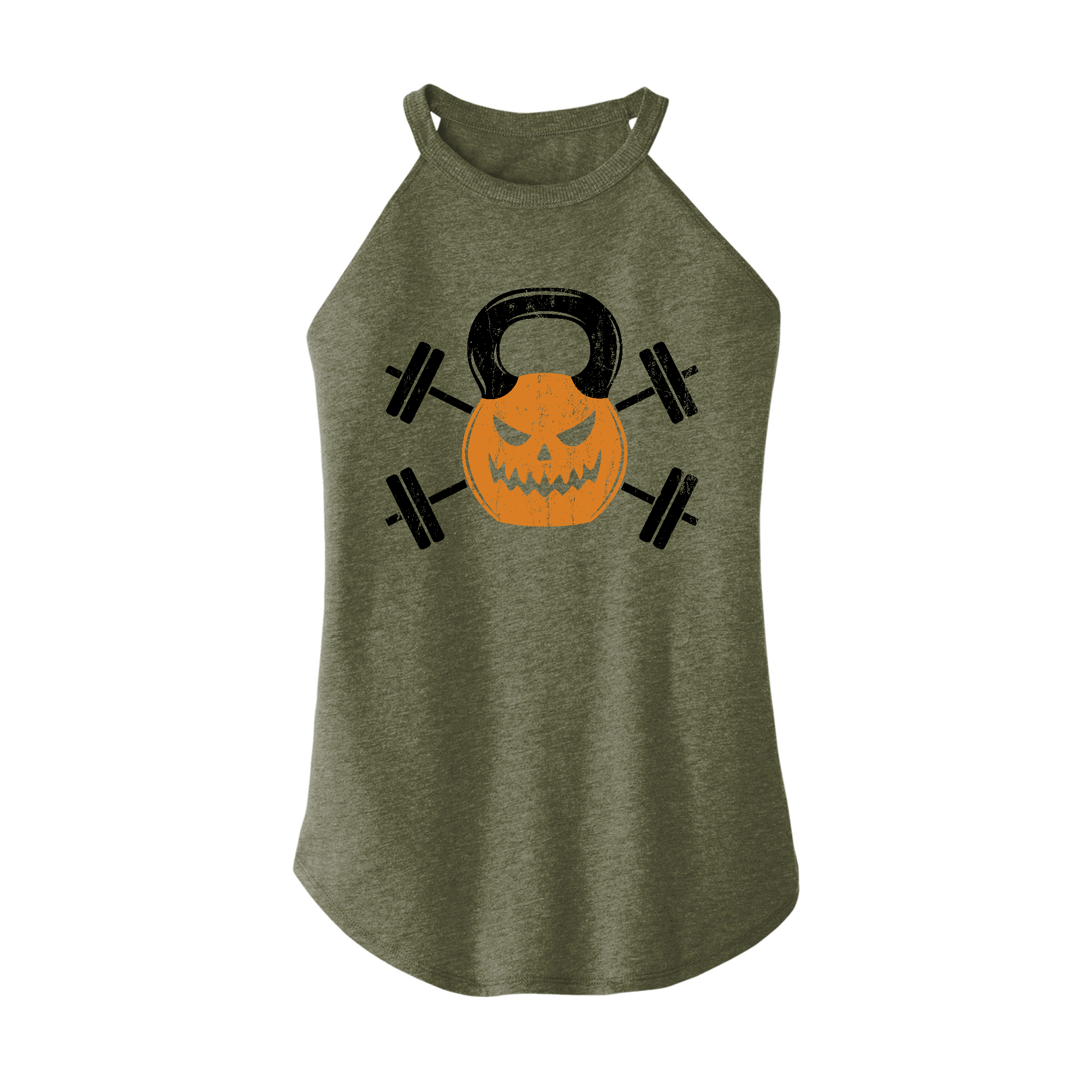 Womens X-Small Military Green Rocker Tank Top