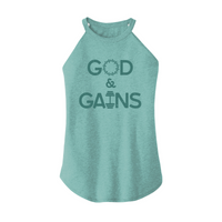 Womens X-Small Teal Rocker Tank Top