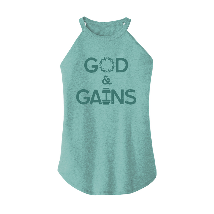 Womens X-Small Teal Rocker Tank Top
