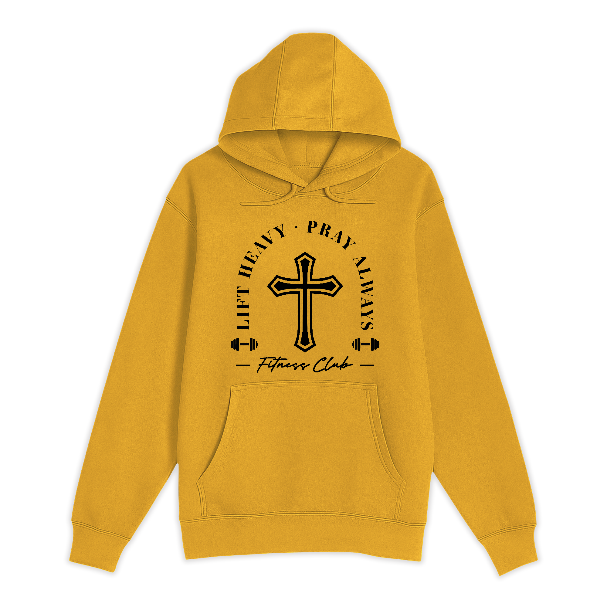 Unisex Small Yellow Pullover Hooded Sweatshirt