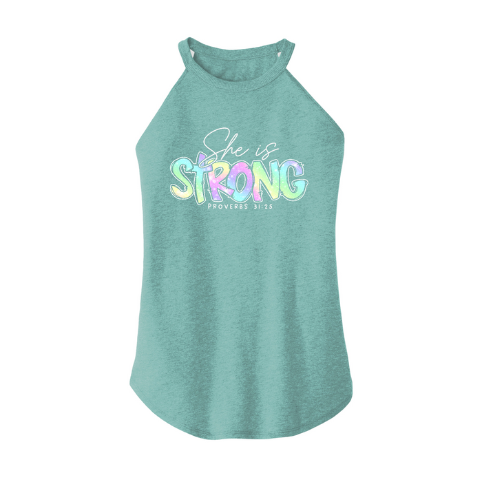 Womens X-Small Teal Rocker Tank Top