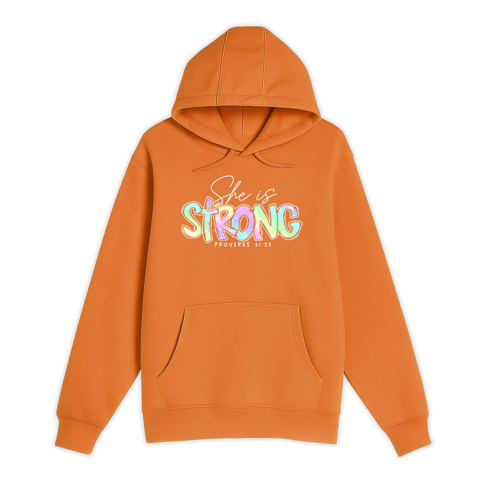 Unisex Small Orange Pullover Hooded Sweatshirt