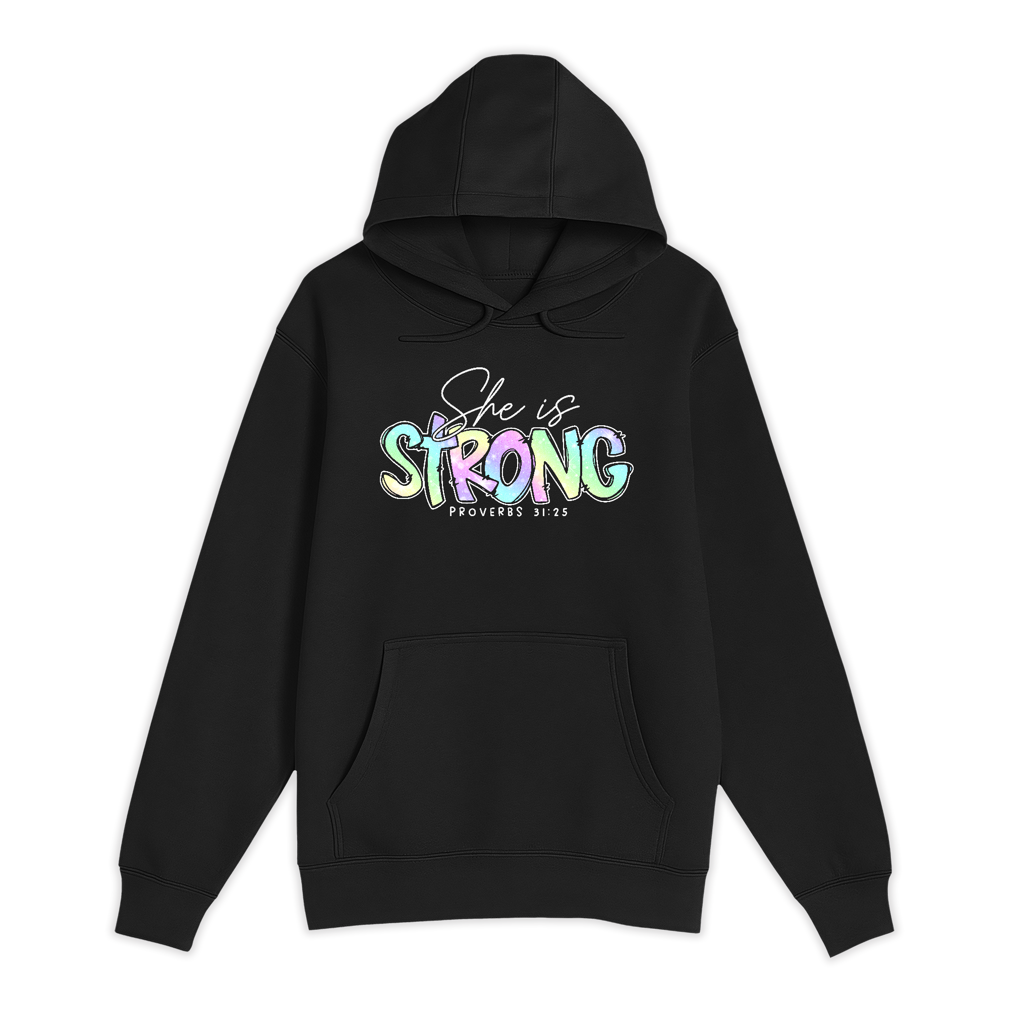 Unisex Small Black Pullover Hooded Sweatshirt