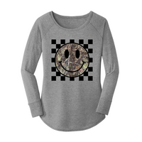 Womens X-Small Grey Long Sleeve Tunic Tee