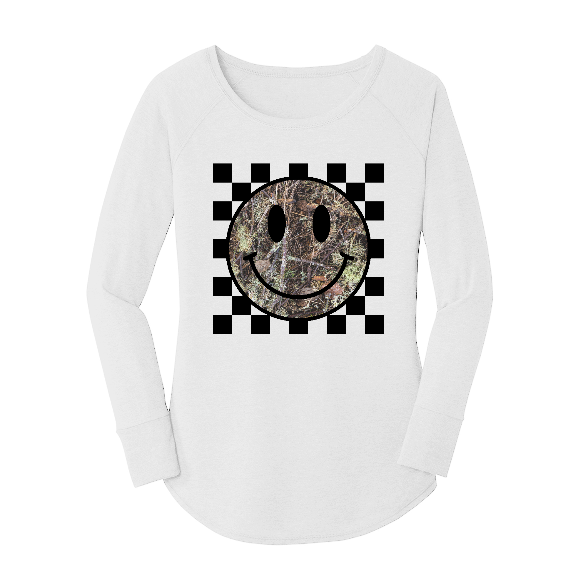 Womens X-Small White Long Sleeve Tunic Tee