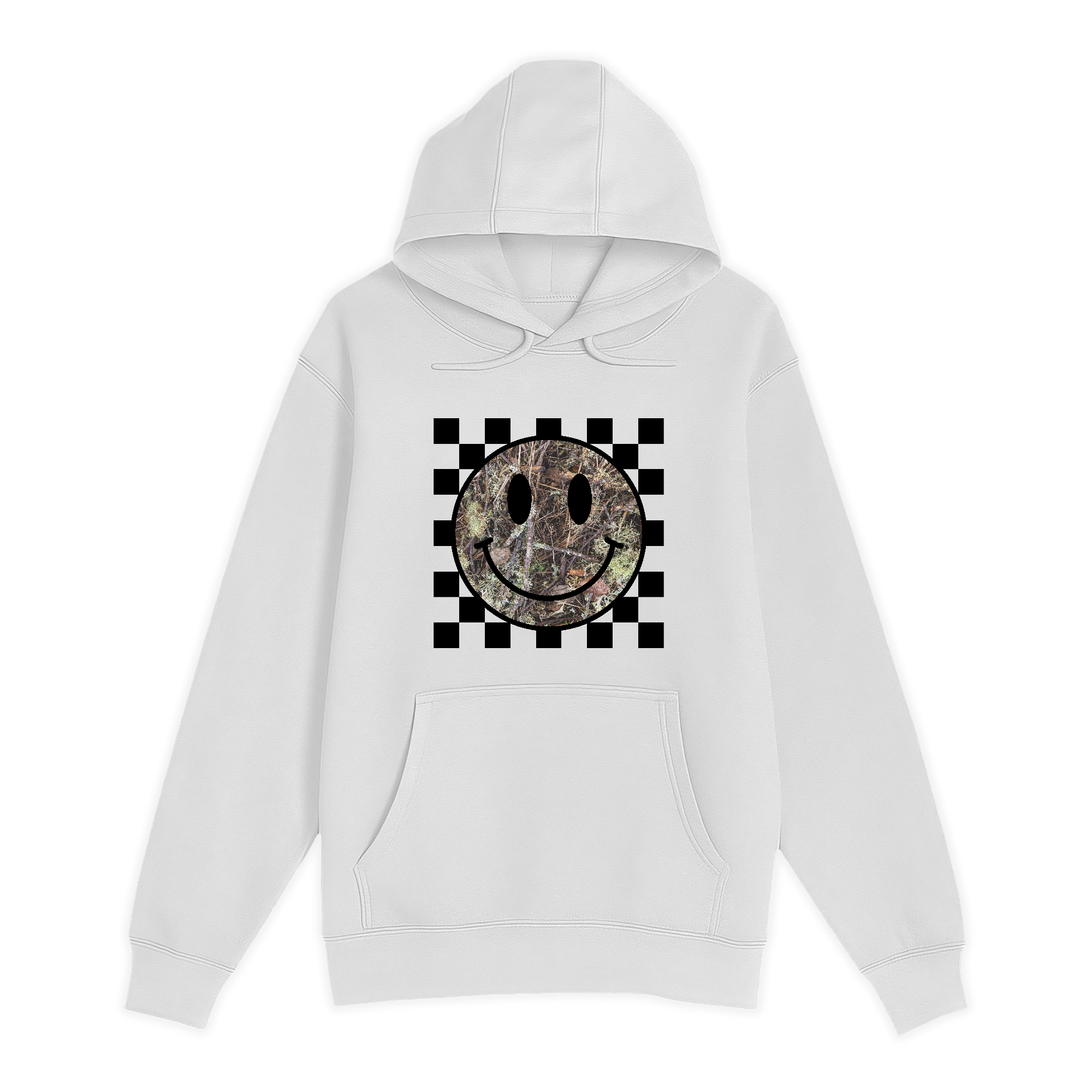 Unisex Small White Pullover Hooded Sweatshirt