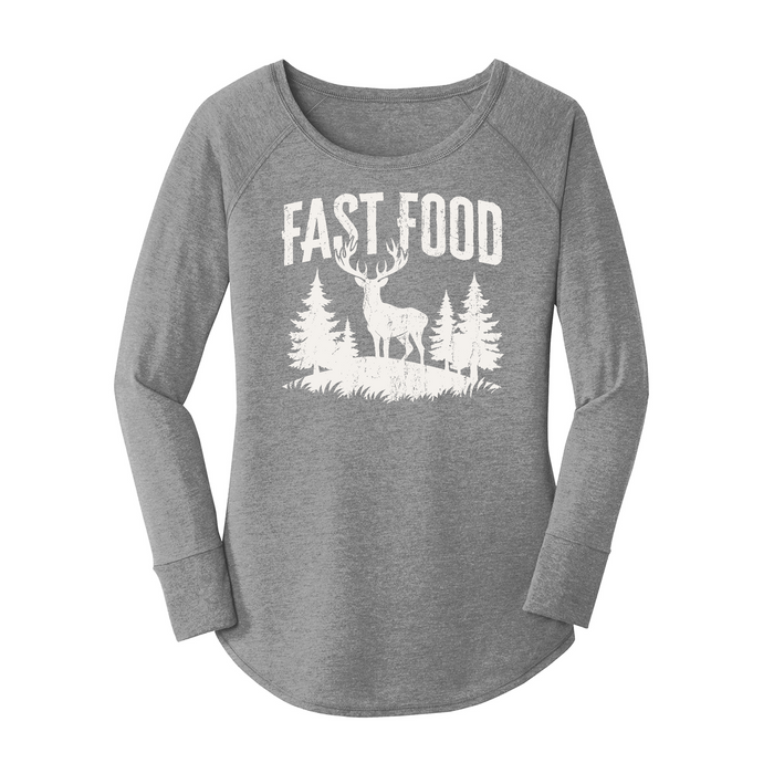 Womens X-Small Grey Long Sleeve Tunic Tee