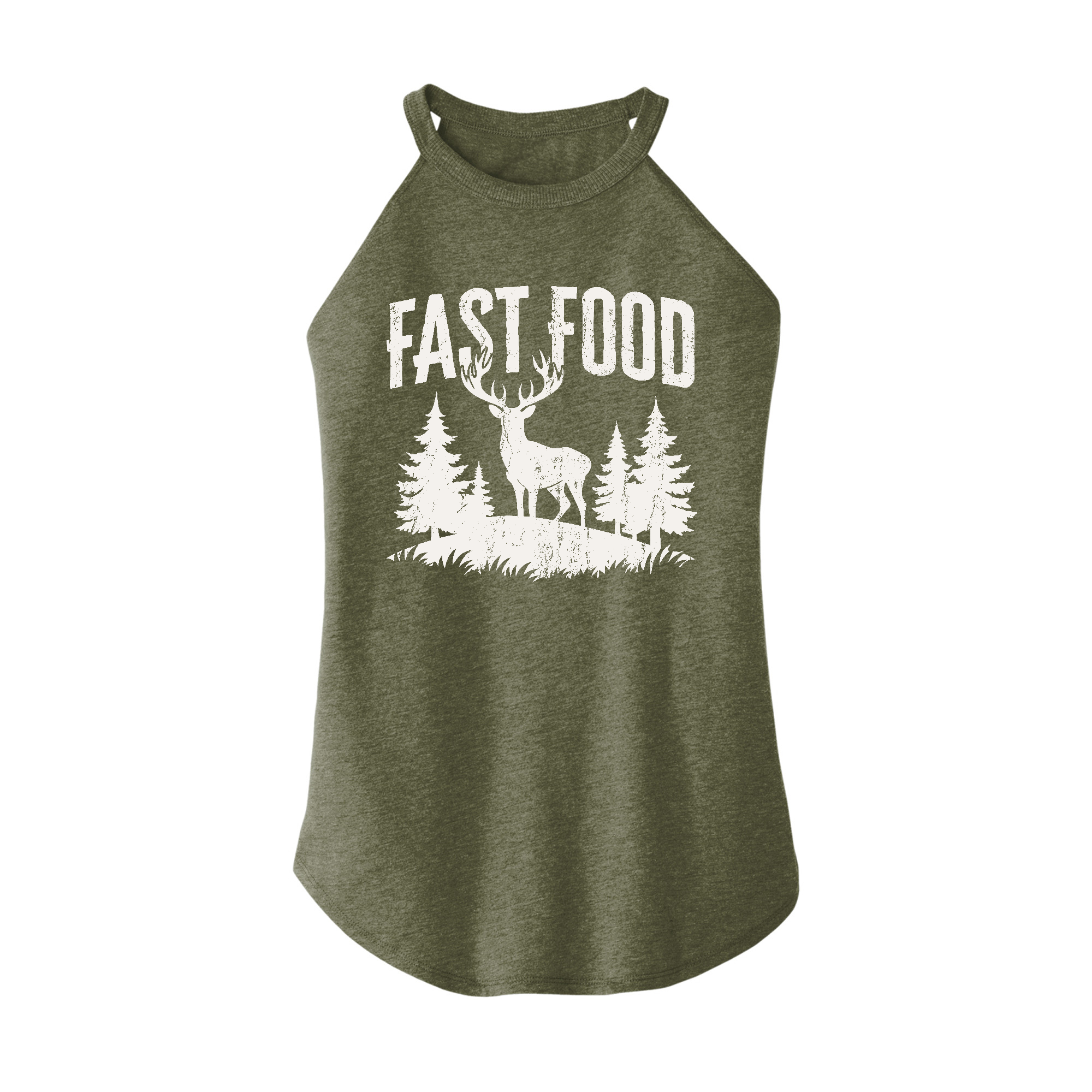 Womens X-Small Military Green Rocker Tank Top