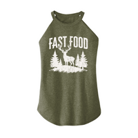 Womens X-Small Military Green Rocker Tank Top